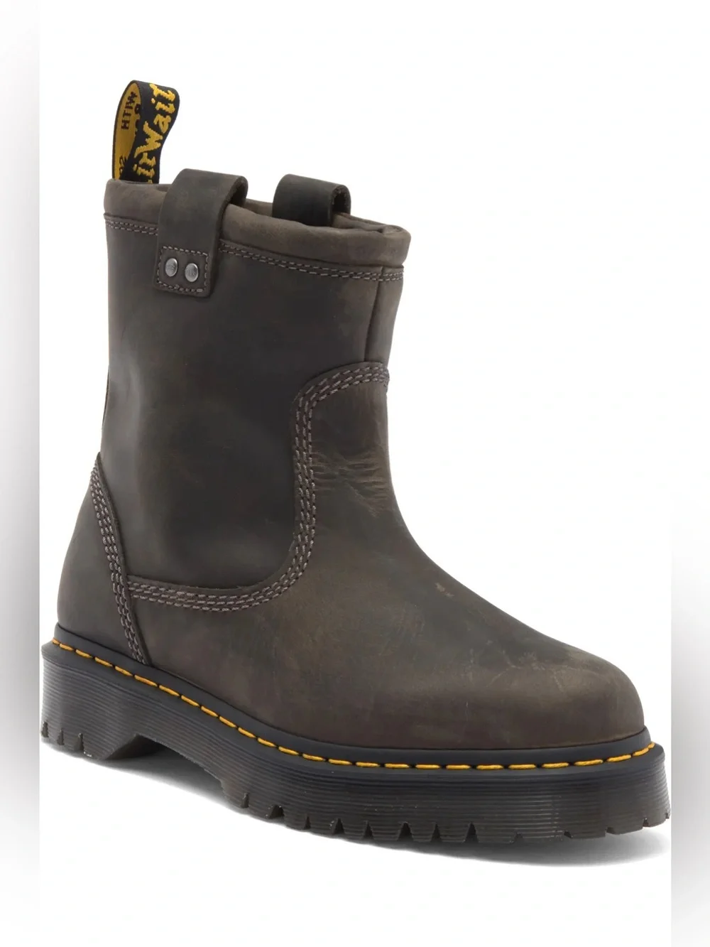 Dr. Martens Anistone Lo Boot Charcoal Grey Burnished Waxy Womens 5